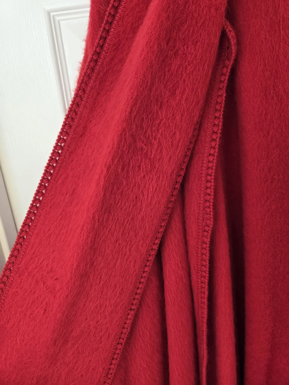 Alpaca Camargo Luxury Vintage Red Cape Button-Front Poncho Coat - Picture 6 of 12